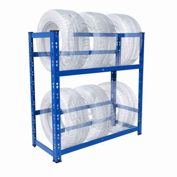 Rehviriiul Relaxdays, 4–6 rehvile, Sinine, 85 × 100 × 35 cm
