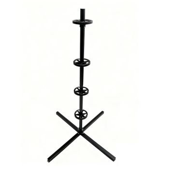 Rehviriiul Relaxdays, 4 rattale, Must, 66 × 131,5 × 66 cm