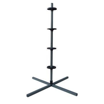 Rehviriiul Relaxdays, 4 rattale, Must/hall, 66 × 131,5 × 66 cm