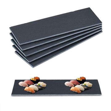 Продолговатые сланцевые сервировочные подставки Relaxdays, 6 шт, 30 × 10 × 0,6 см