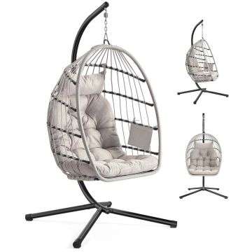 SONGMICS GDC050WZ01 hanging chair with stand, 98 × 103 × 195 cm