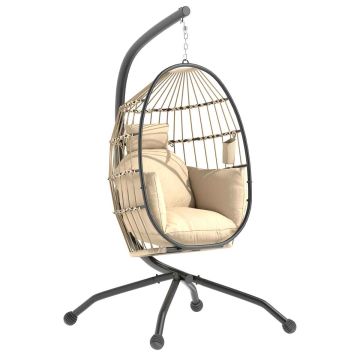 Ripptool, kokkupandava korviga, Must/Beige, 120 × 192 × 88 cm