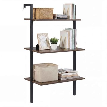 Hanging shelf, 3 tiers, Brown/black, 53.5 × 96 × 29.5 cm