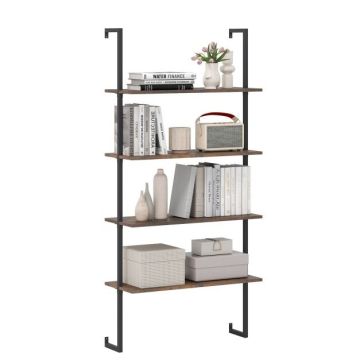 Hanging shelf, 4 shelves, Brown, 76 × 163 × 30 cm