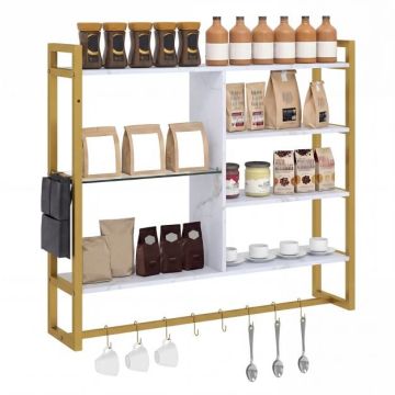 Hanging shelf, 6 shelves, 8 hooks, 107 × 96 × 24 cm