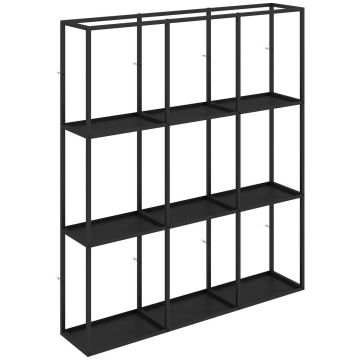 Настенная полка Aosom 83C-213V00BK, 10 отделений, Чёрная, 87,5 × 100 × 18 см