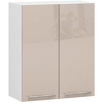 Навесной кухонный шкаф OLIWIA, 2 дверцы, Белый и бежевый, 60 × 72 × 30 см