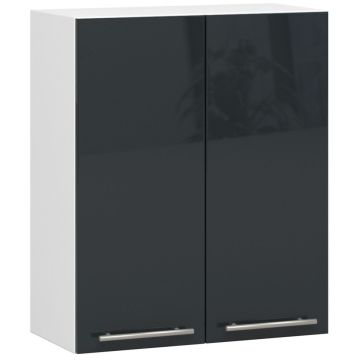 Навесной кухонный шкаф OLIWIA W, с 2 дверцами, белый/серый, 60 × 72 × 30 см