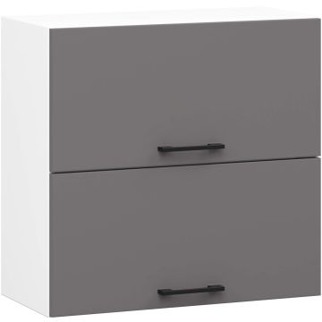 Навесной кухонный шкаф OLIWIA W60 G2, белый/серый, 60 × 58 × 30 см