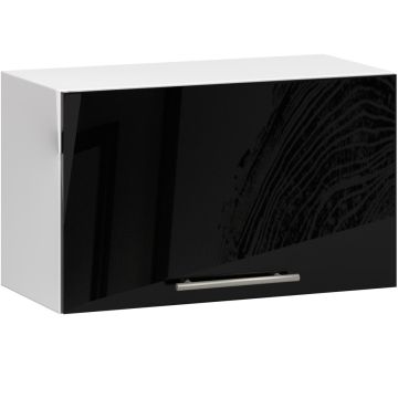 Навесной кухонный шкаф OLIWIA W60OK, 1 дверца, Белый/чёрный, 60 × 29 × 30 см