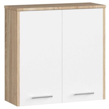 Подвесной шкафчик для ванной FIN 2D, 2 дверцы, коричневый/белый, 60 × 60 × 22,5 см