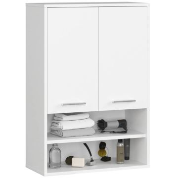 Подвесной шкаф для ванной FIN H934 W64, 2 дверцы, белый, 64 × 94 × 30 см