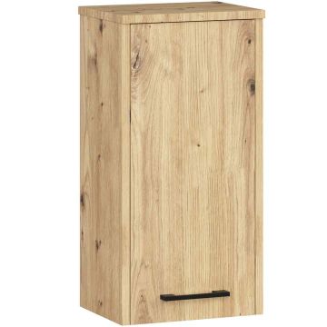 Навесной шкафчик для ванной FIN W30, с одной дверцей, дубовый, 30 × 60 × 22,5 см