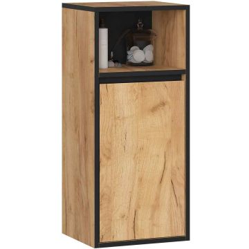 Riputatav vannitoakapp VAMI W35, 1 uksega, pruuni/musta värvi, 35 × 80 × 30 cm