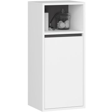 Подвесной шкафчик для ванной VAMI W35 1D 1W, 1 дверца, белый/серый, 35 × 80 × 30 см