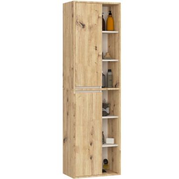 Подвесной шкаф для ванной VAMI W50, коричневый/бежевый, 50 × 170 × 30 см