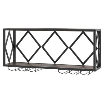 Hanging wine rack, 39 bottles, 12 glasses, 51 × 60 × 26.5 cm