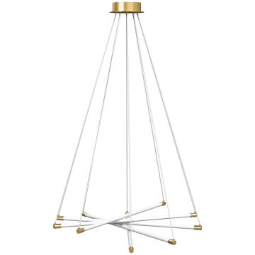 Подвесной LED-светильник Aosom, 50 Вт, 5800 лм, Золотистый/белый, Ø82 × 124 см