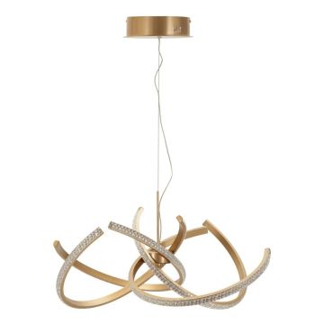 LED pendant lamp CELTIC, Gold/white, Ø 62 × 120 cm