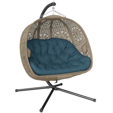 Rippkiiktool Outsunny 132x126x172cm., must/beež