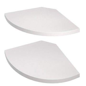 Seinale riputatavad nurgariiulid VASAGLE, 2 tk, lehvikukujulised, Valge, 20 × 20 × 1,2 cm