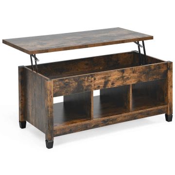 Lifting coffee table with hidden compartment, brown, 104.5x49x48 cm, 27 kg