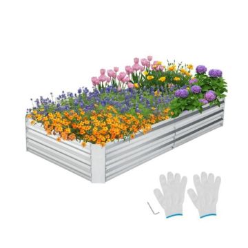 Raised bed, 182.88 × 91.44 × 30.48 cm or 243.84 × 121.92 × 30.48 cm