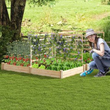 Raised bed, 2 trays, 3 parts, 222 × 110 × 114 cm