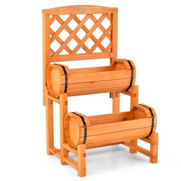 Raised bed, 2 planters, Orange, 45 × 45 × 80.5 cm