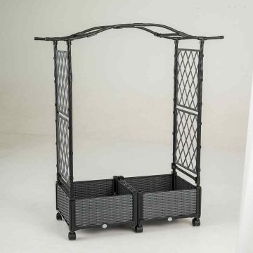 Raised bed, 2 planters, Grey, 153 × 40 × 147 cm