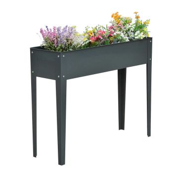Поднятая грядка Outsunny 100x30x80см, темно-серого цвета