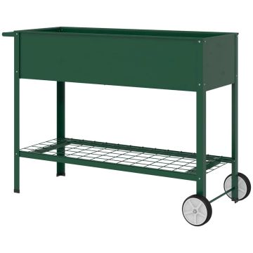 Поднятая грядка Outsunny 109x44x80см, зелёного цвета