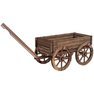 Приподнятая грядка Outsunny 120x41x54 см, коричневая.