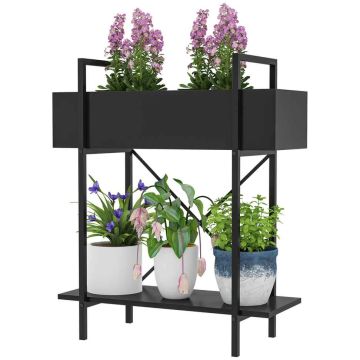 Приподнятая грядка Outsunny 60x25x70см, чёрного цвета