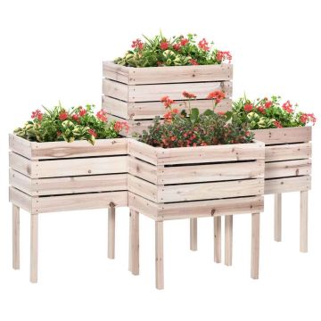Приподнятая грядка для посадки, комплект из 4 частей, 50 × 60 × 30 см