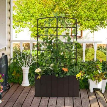 Raised bed with trellis, 34 l, 61 × 20 × 11 cm