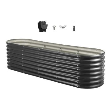 Kõrgpeenar VEVOR GM61003-240X60X57CM, 12 tugevdusvarrast, Hall, 240 × 60 × 60 cm