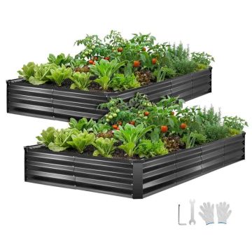 Kõrgpeenrad VEVOR YJ-ZZC004, 2 tk, Hall, 240 × 120 × 30 cm