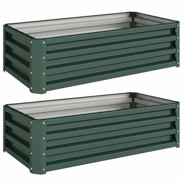 Комплект высоких грядок, 2 шт, Зелёный, 110 × 30 × 50 см