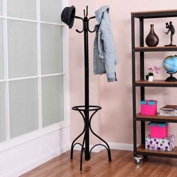 Coat rack, 12 hooks, Black, 54 × 54 × 190 cm