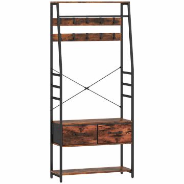 Вешалка для одежды с полкой для обуви, 6 в 1, 80 × 30 × 180 см
