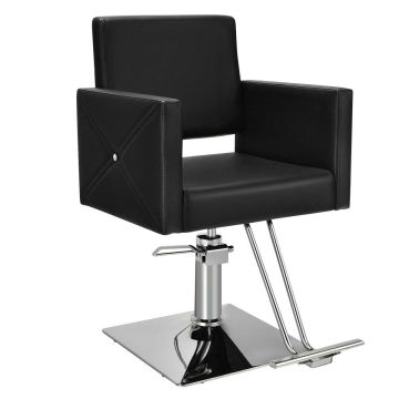 Paminkštinta kirpėjo kėdė su 360° pasukimu, juoda, reguliuojamas aukštis 95–110 cm, 150 kg