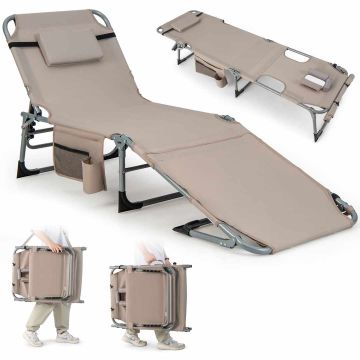 Beach lounger, 5 backrest positions, 152.4 × 61 × 83.82 cm