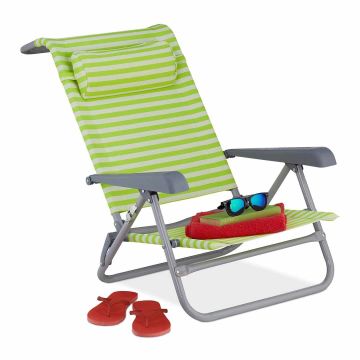 Пляжное кресло Relaxdays 10035905.0, 8 положений, 59 × 78 × 85 см