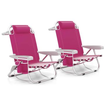 Beach chairs, 2 pcs, 66.04 × 64.77 × 78.74 cm