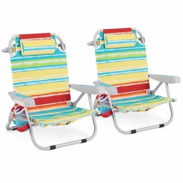 Beach chairs, 2 pcs, 66.04 × 78.74 × 64.77 cm