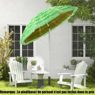 Beach umbrella, 8 ribs, Green, Ø 200 × 160 cm
