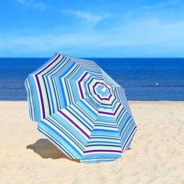Beach umbrella with adjustable angle, 200 cm, blue