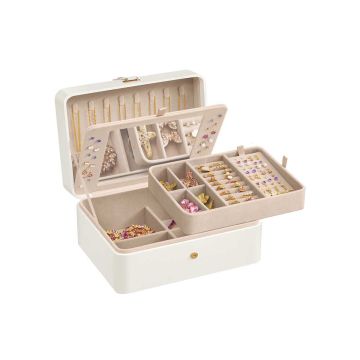 Ehtekarp SONGMICS, 2 tasandit, peegliga, valge, 22 × 11 × 17,6 cm