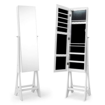 Ehtekapike, LED-valgustuse, 23 konksu ja 3 riiuliga, Valge, 36,8 × 154,9 × 34,3 cm